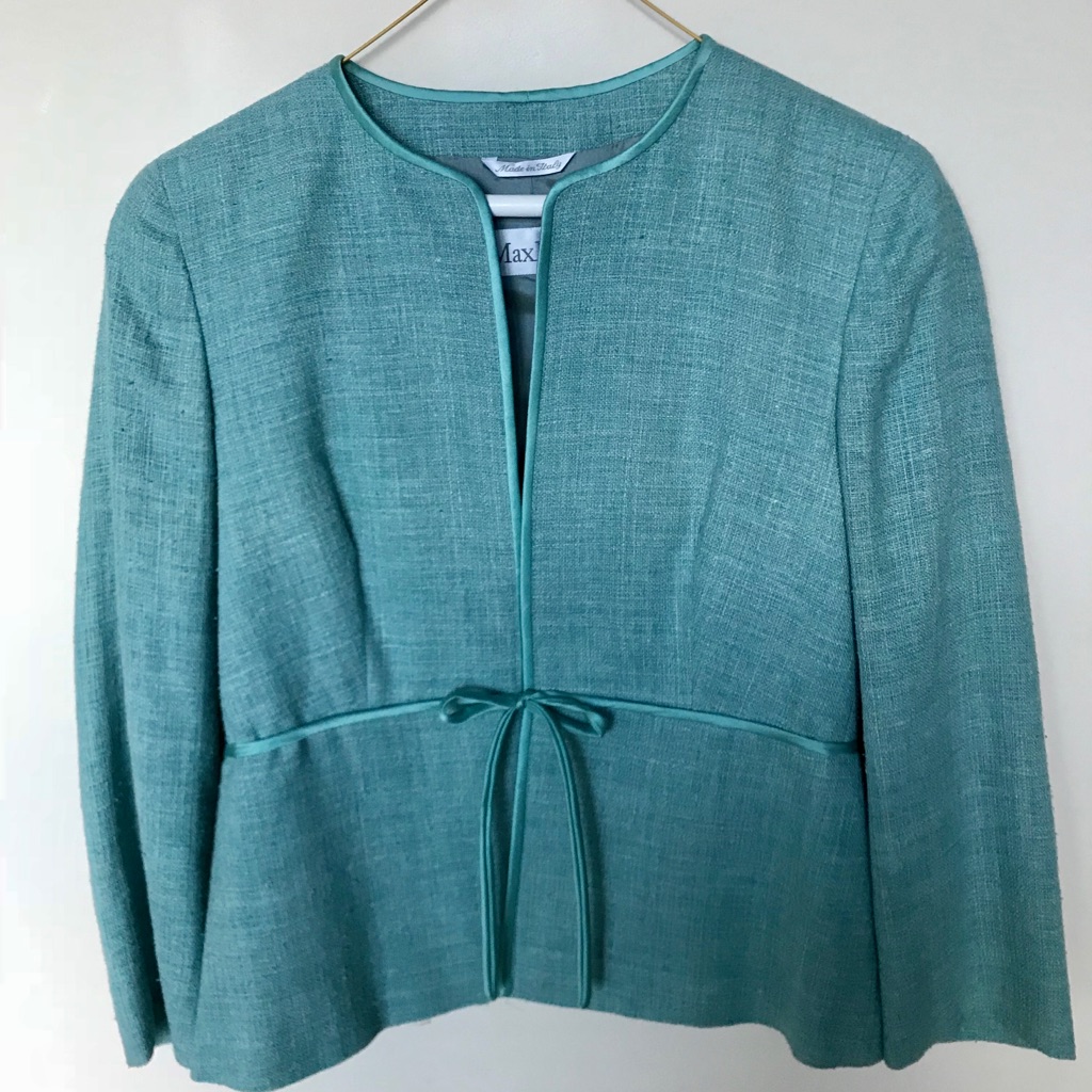 Max Mara Tweed Skirt Suit With Silk Tank